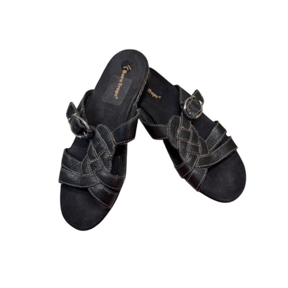 Bare Traps‎ Parade Black Woven Leather Slip On Sandals Women 9M
